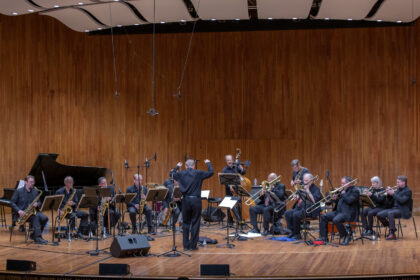 Aardvark Jazz Orchestra 50th season concert opener at MIT Kresge Hall (Oct 2022)photo credit: Danny Goldfield.